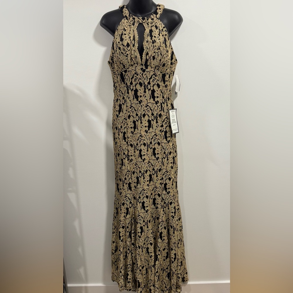 Night Way Collections Black and Gold Formal/Prom Dress